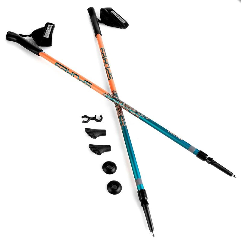 Spokey MEADOW Hole Nordic Walking 2-dielne, systém anti-shock, modro-lososove