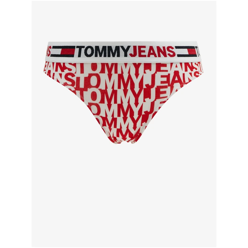 Bílo-červené dámské vzorované kalhotky Tommy Jeans - Dámské