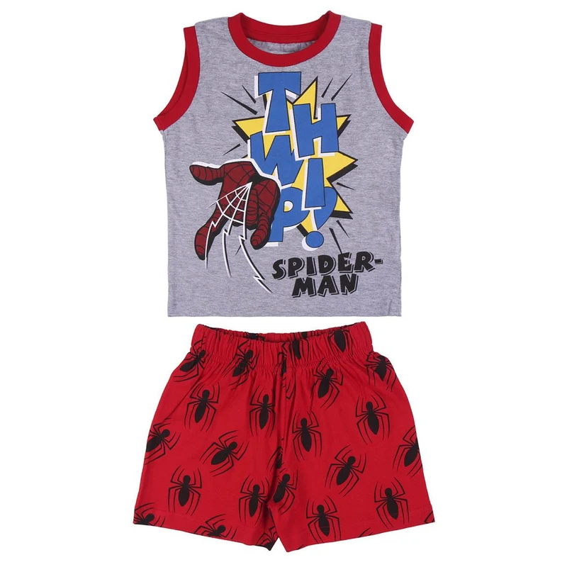 SHORT PAJAMAS SUSPENDERS SINGLE JERSEY SPIDERMAN