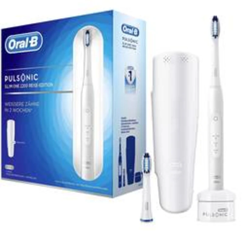 Rotační/oscilační elektrický kartáček na zuby Oral-B Pulsonic Slim One 2200 TravelEdition, bílá