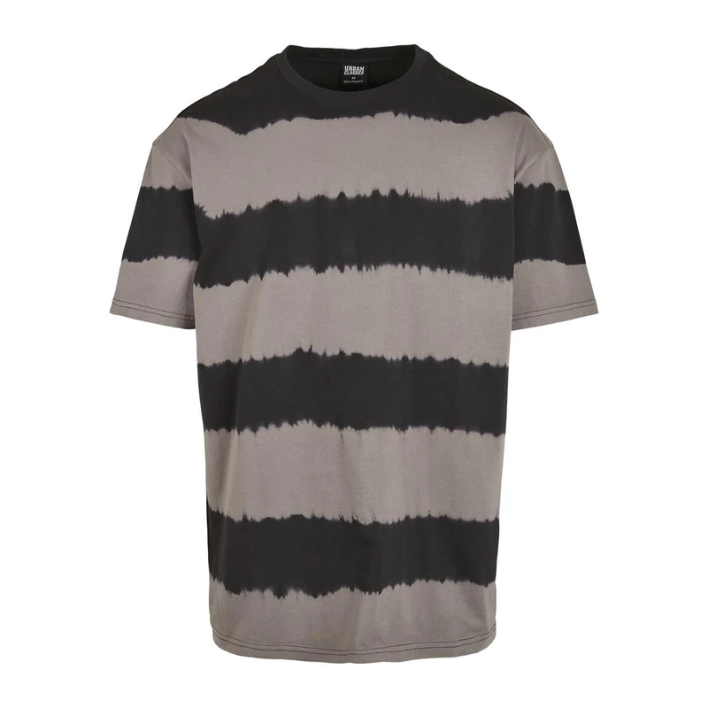 Oversized Striped Tye Dye Tee Asphalt/black