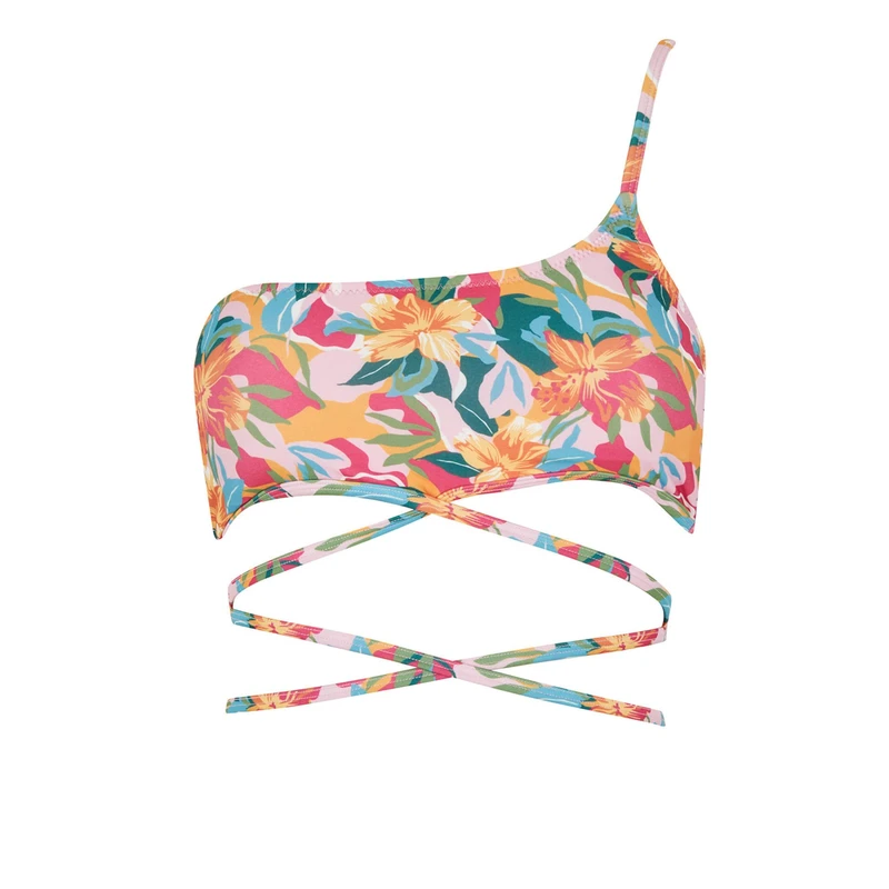 DEFACTO Regular Fit One Shoulder Floral Print Bikini Top