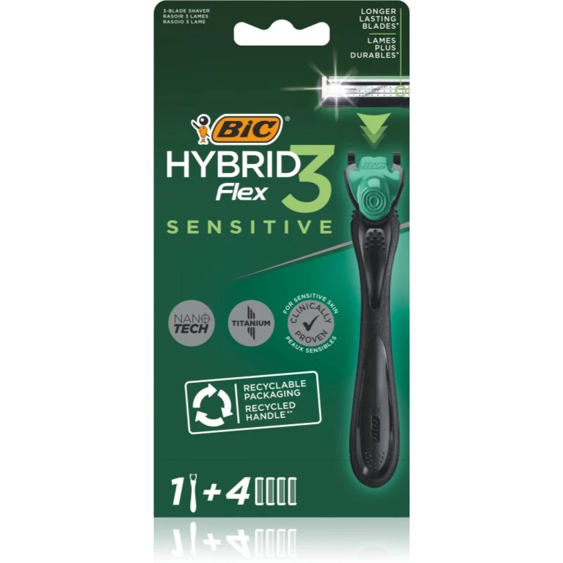 BIC FLEX3 Hybrid Sensitive holicí strojek + 2 náhradní hlavice