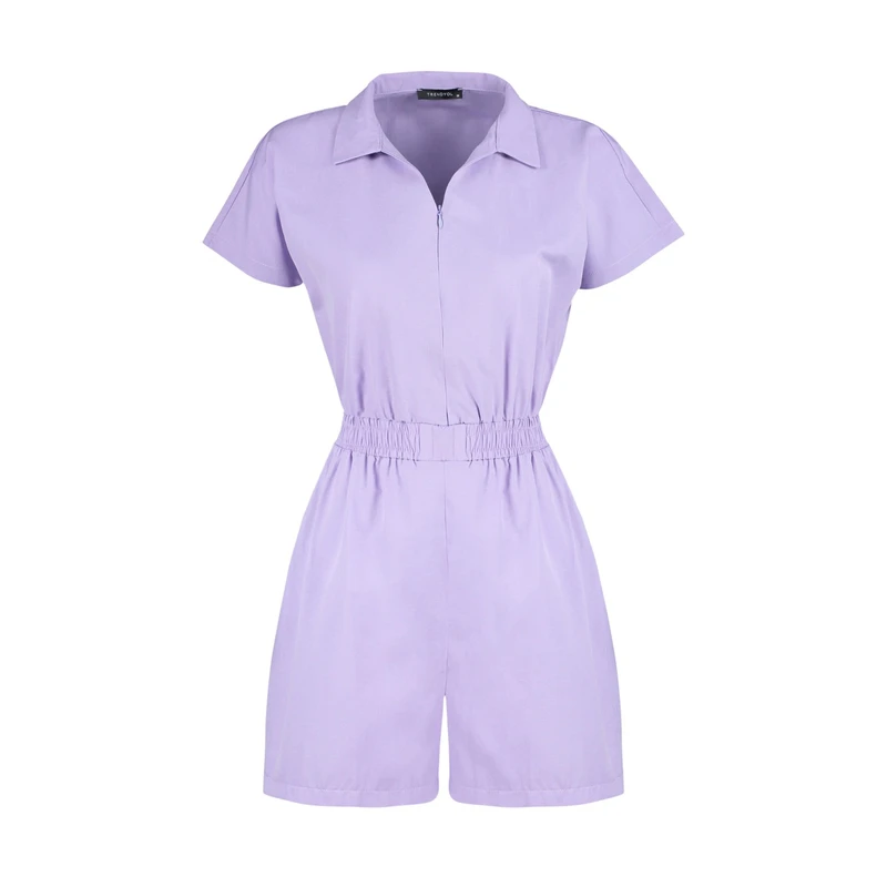 Trendyol Lilac Zipper Detailed Jumpsuit