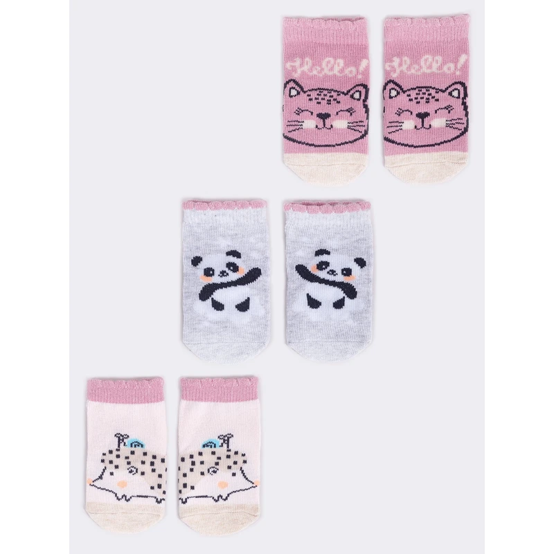 Yoclub Kids's 3Pack Baby Girl's Socks SKA-0110G-AA30-002