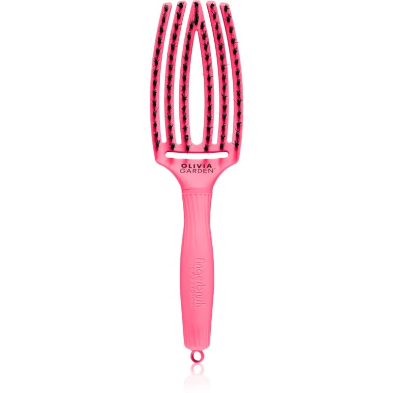 Olivia Garden Fingerbrush L´amour plochý kartáč na vlasy Hot Pink