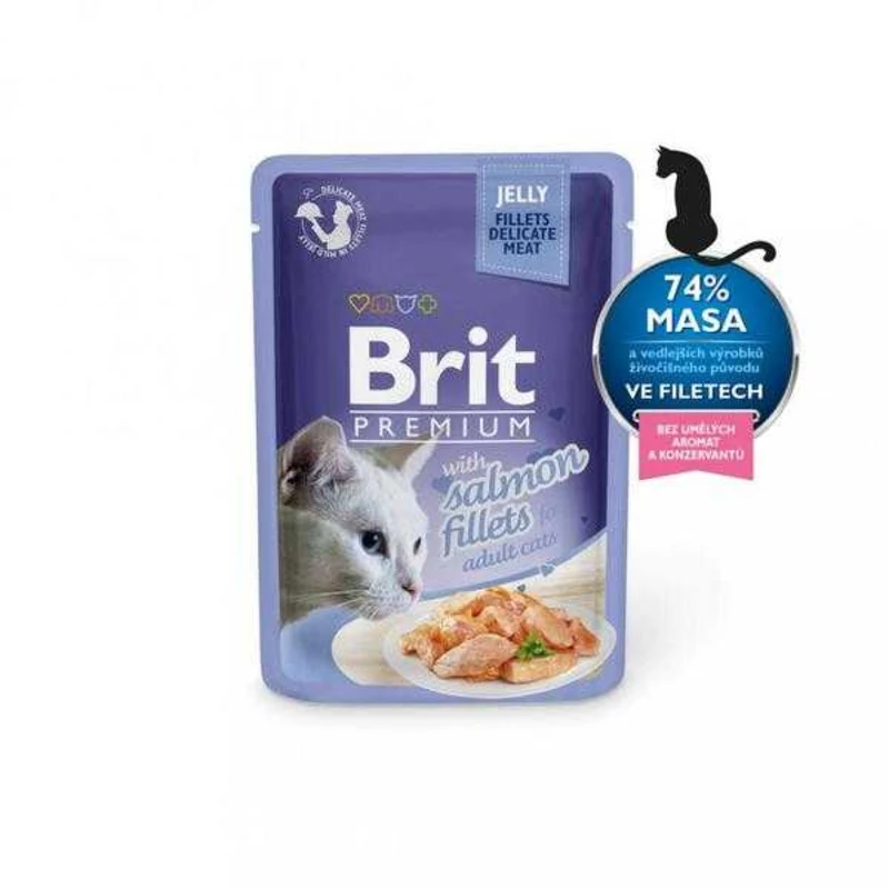 Brit Premium Cat Delicate Fillets v želé s lososem 85g