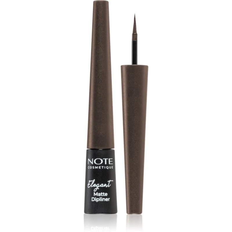 Note Cosmetique Elegant Matte Dipliner tekuté linky na oči s matným finišem 02 Coffee Brown 2,5 ml