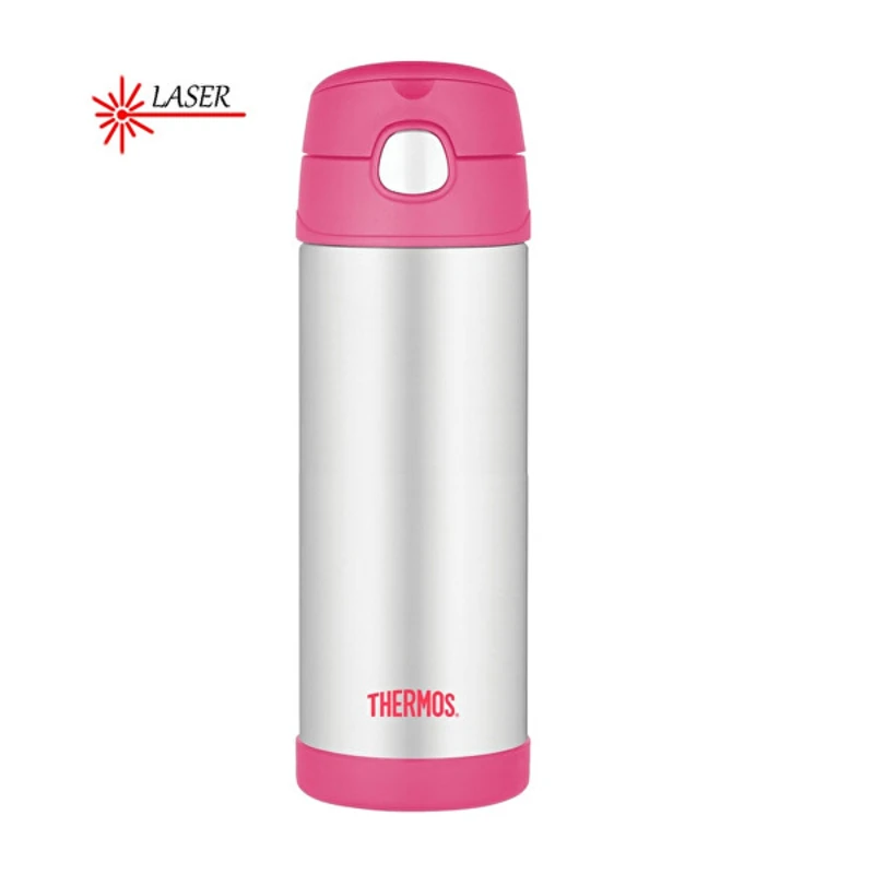 Thermos FUNtainer Dětská termoska s brčkem - růžová 470 ml