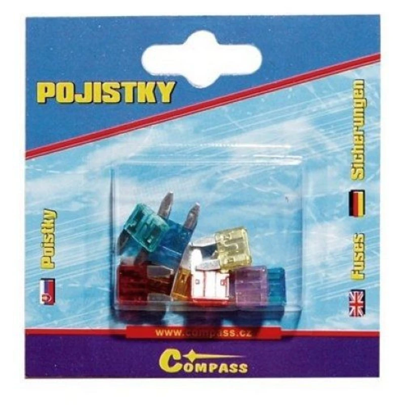 Autopojistky ploché nožové mini, 10 ks - COMPASS 07523