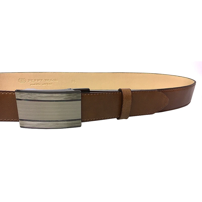 Penny Belts Pánský kožený společenský opasek 35-020-A7 brown 90 cm