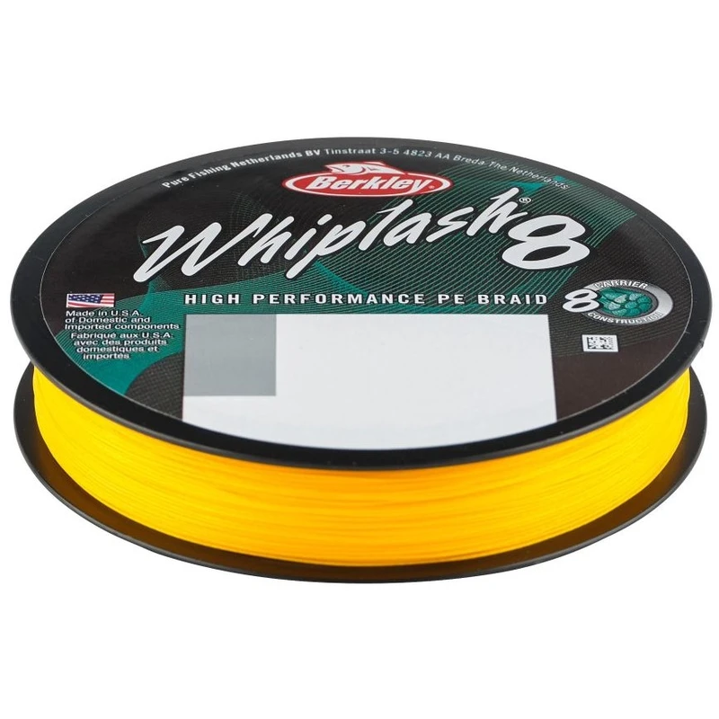 Berkley splétaná šňůra whiplash 8 yellow - 0,12 mm 17,5 kg 300 m