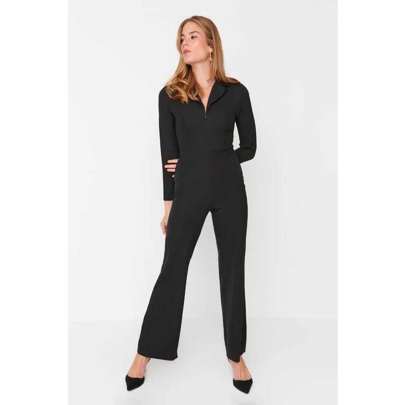 Trendyol Black Zippered Jumpsuit