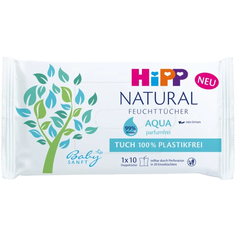 HiPP Babysanft Čistící vlhčené ubrousky Aqua Natural 10 ks