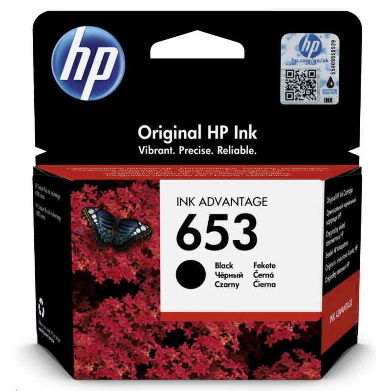 HP 653 originální inkoustová kazeta černá 3YM75AE