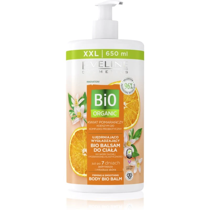 Eveline Cosmetics Bio Organic zjemňující tělový balzám se zpevňujícím účinkem 650 ml