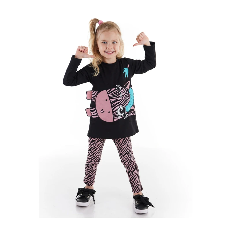 Denokids Bouncing Zebra Girl's Tunic Tights Set