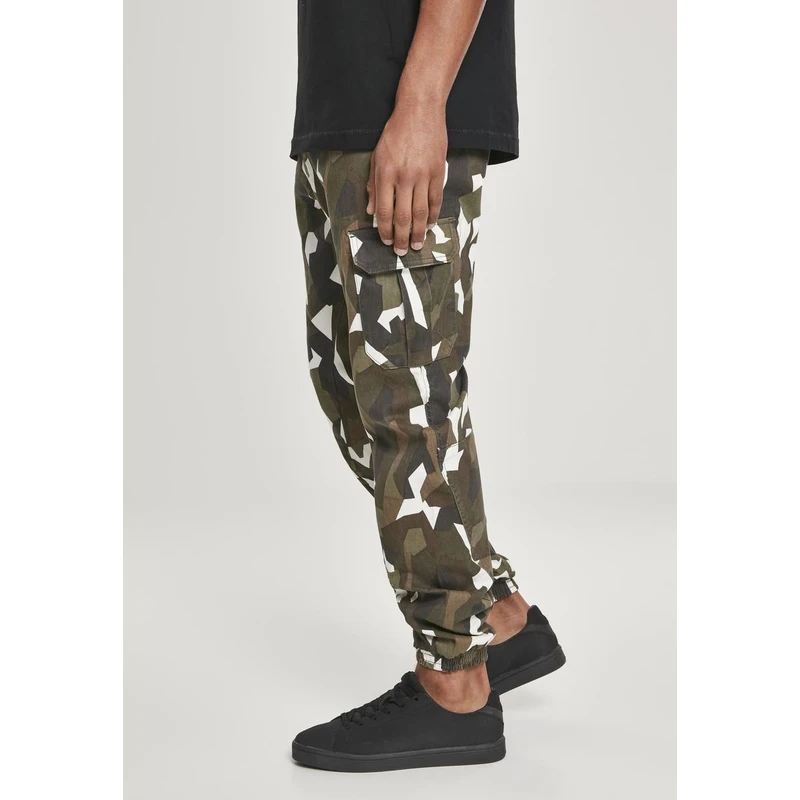 Dřevěné camo kalhoty Geometric Camo Stretch Twill Cargo Pants