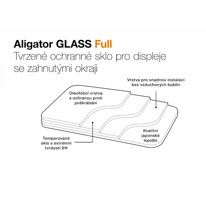 Ochranné tvrzené sklo ALIGATOR GLASS FULL Honor 70, černá