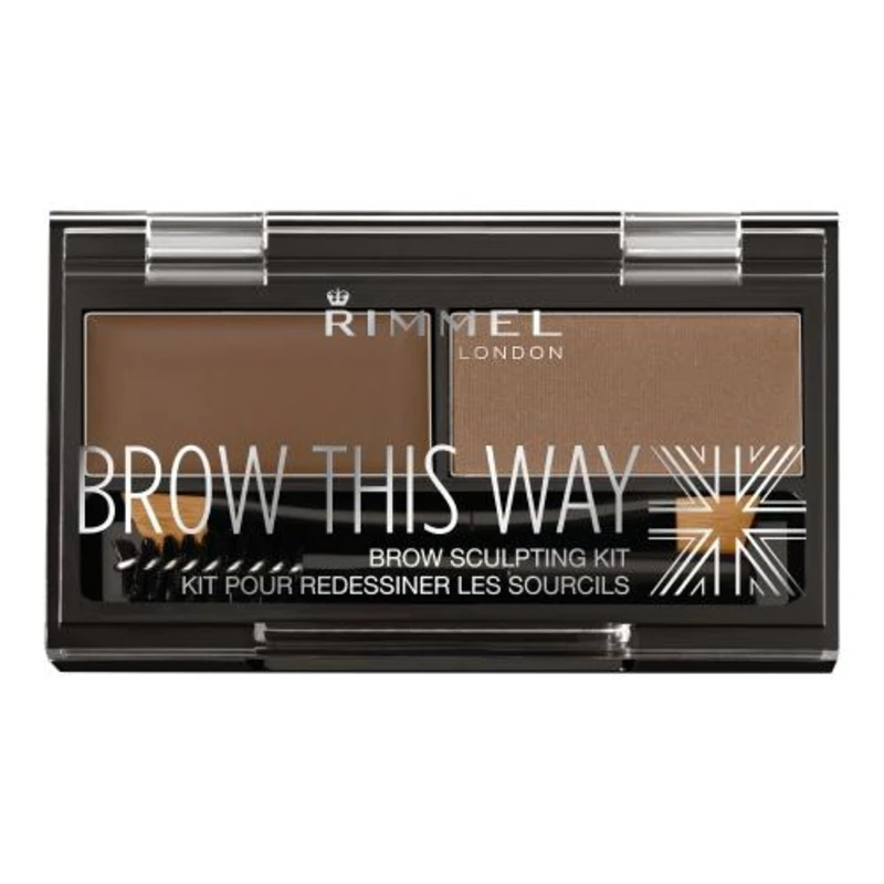 Rimmel Brow This Way paleta pro líčení obočí odstín 002 Medium Brown 2.4 g