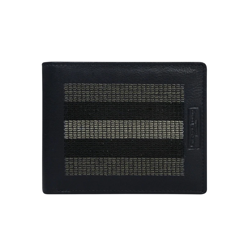 Men´s dark blue wallet with horizontal gray stitching