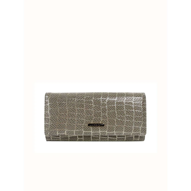 Gray oblong leather wallet