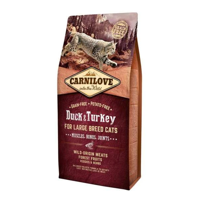 Carnilove Duck and Turkey Large Breed Cats – Muscles,Bones,Joints 6kg