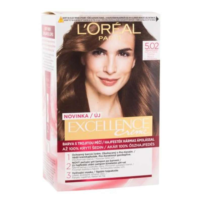 L’Oréal Paris Excellence Creme barva na vlasy odstín 5.02 Light Brown