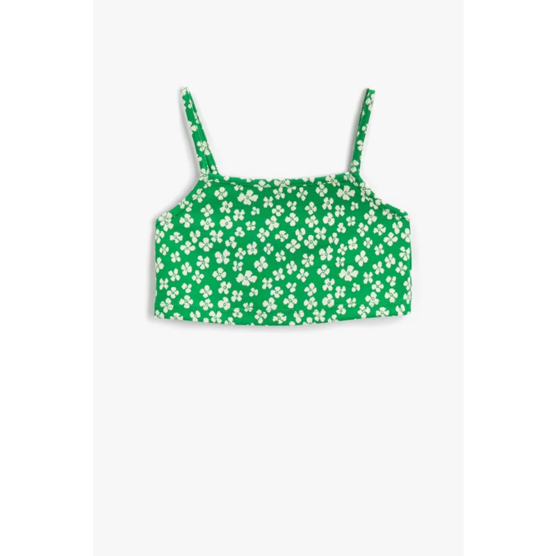 Koton Girl's Green Patterned Undershirt