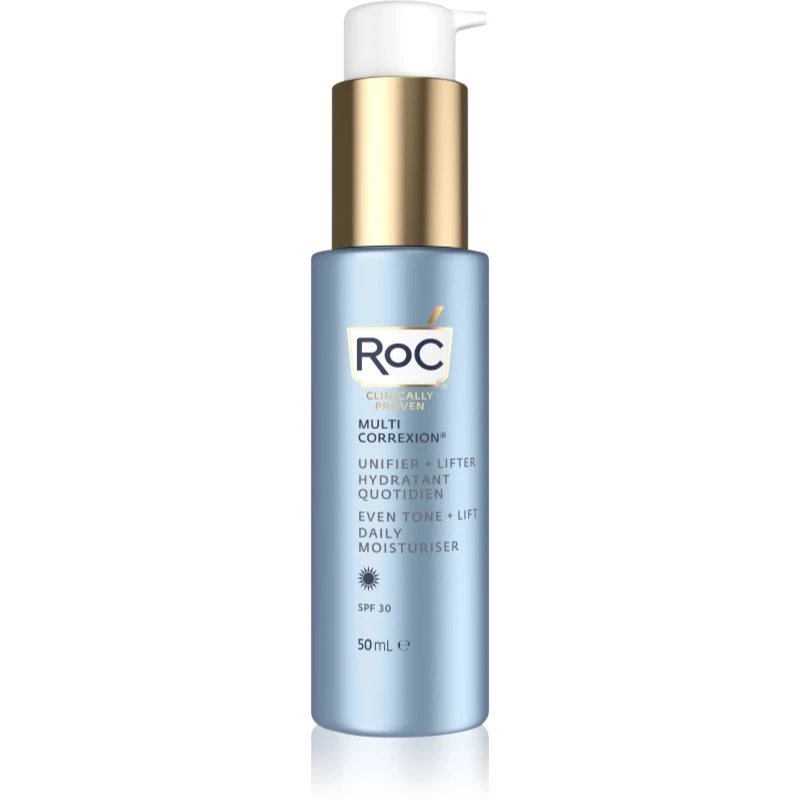 RoC Multi Correxion Even Tone + Lift zpevňující denní krém pro jednotný tón pleti SPF 30 50 ml