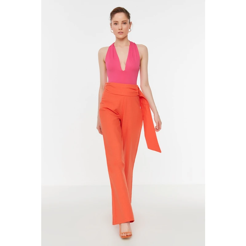 Trendyol Orange Accessory Detail Woven Trousers