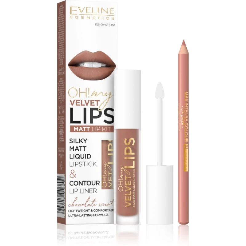 Eveline Cosmetics OH! my LIPS Velvet sada na rty 14 Choco Truffle