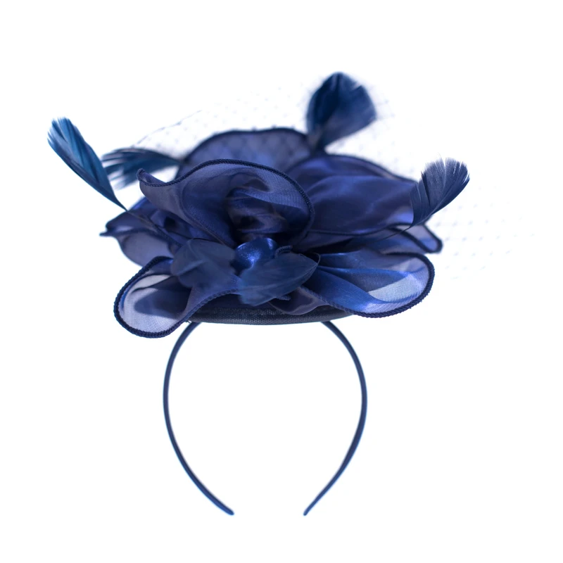 Art Of Polo Woman's Fascinator Cz18578-2 Navy Blue