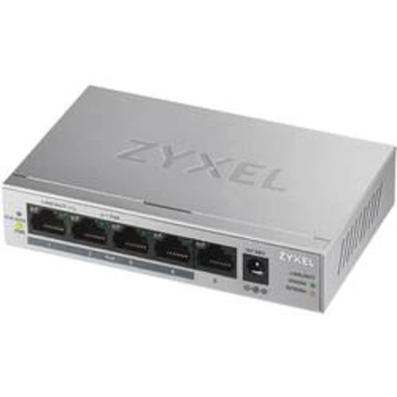 Zyxel GS1005-HP, 5 Port Gigabit PoE+ unmanaged desktop Switch, 4 x PoE, 60 Watt