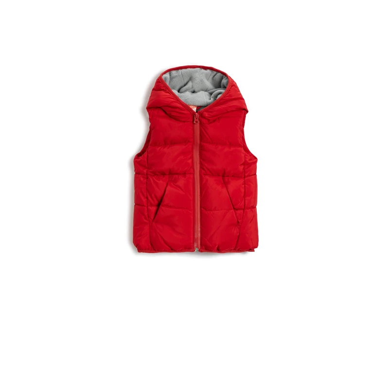 Koton Inflatable Vest with Hooded Fleece-Line Inner.