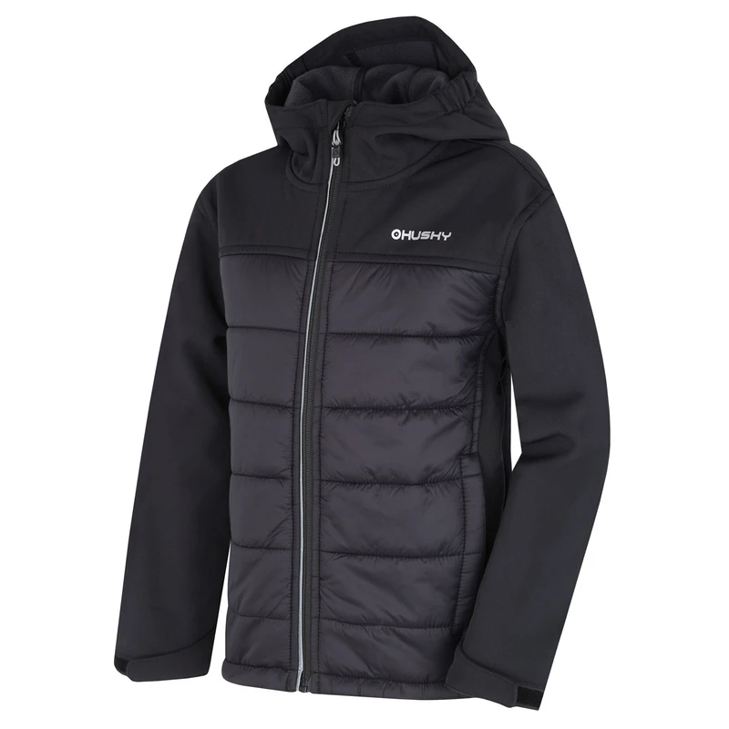 Husky Swany K 140, black Dětská softshell plněná bunda