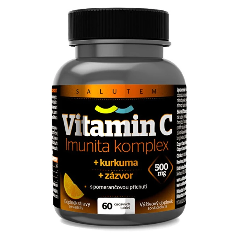 SALUTEM Pharma Vitamin C 500 mg Imunita kurkuma + zázvor tbl.60 s pomerančovou příchutí