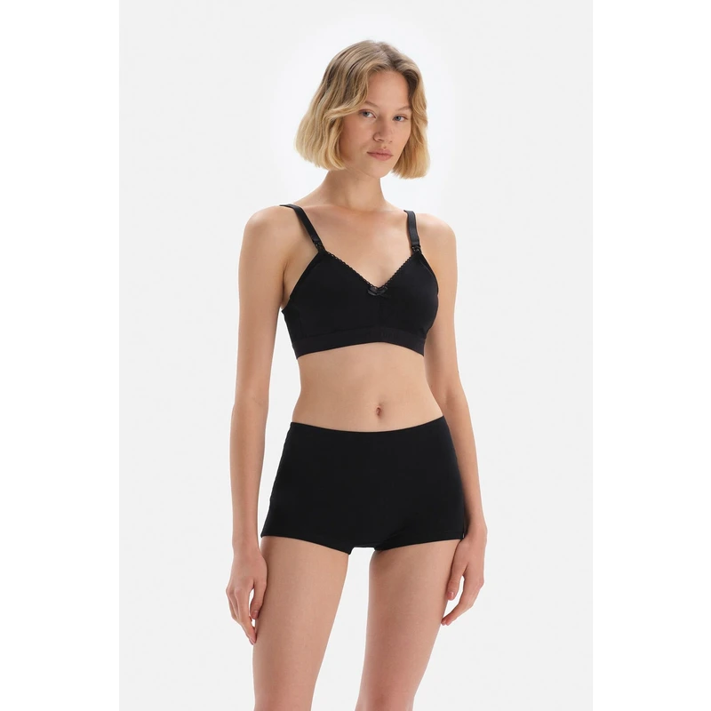 Dagi Black Combed Cotton Women's Boxer