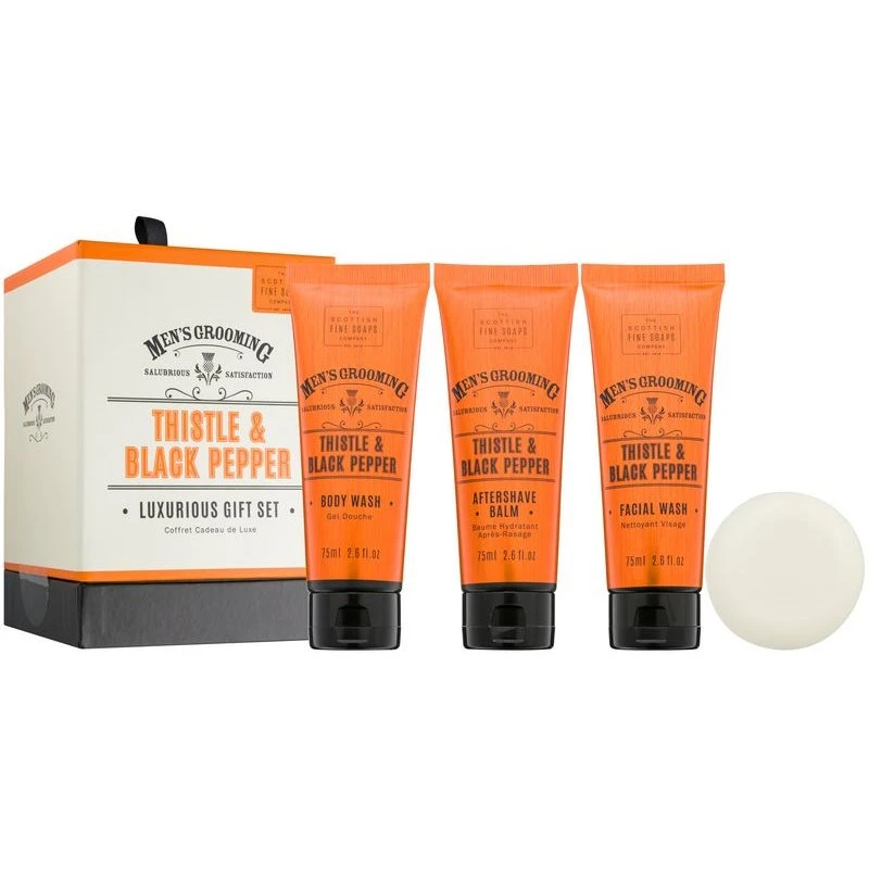 Scottish Fine Soaps Men’s Grooming Thistle & Black Pepper kosmetická sada I. pro muže