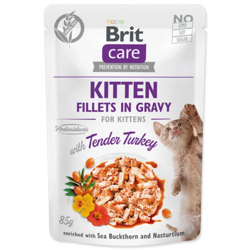 Kapsička Brit Care Cat Kitten Fillets in Gravy with Tender Turkey 85g