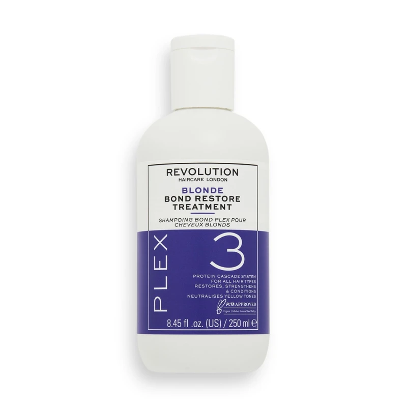 Revolution Haircare Plex Blonde No.3 Bond Restore Treatment intenzivní vlasová kúra pro suché a poškozené vlasy 250 ml