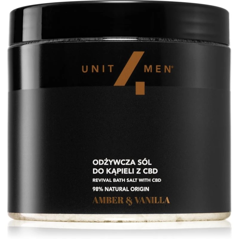 Unit4Men Bath Salt Amber & Vanilla koupelová sůl s konopným olejem