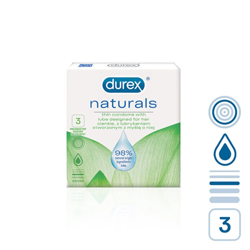 Durex Kondomy Naturals 3 ks