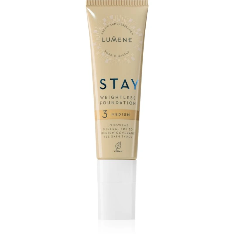 Lumene Stay Weightless tekutý make-up s matným finišem SPF 30 odstín 3 Medium 30 ml