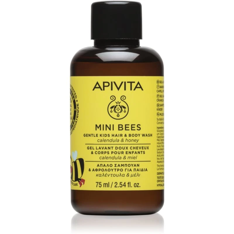 Apivita Kids Mini Bees dětský šampon na vlasy i tělo 75 ml