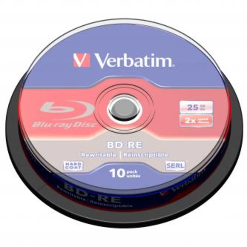 Verbatim BD-RE, Single Layer ScratchGuard Plus, 25GB, cake box, 43694, 2x, 10-pack, pro archivaci dat