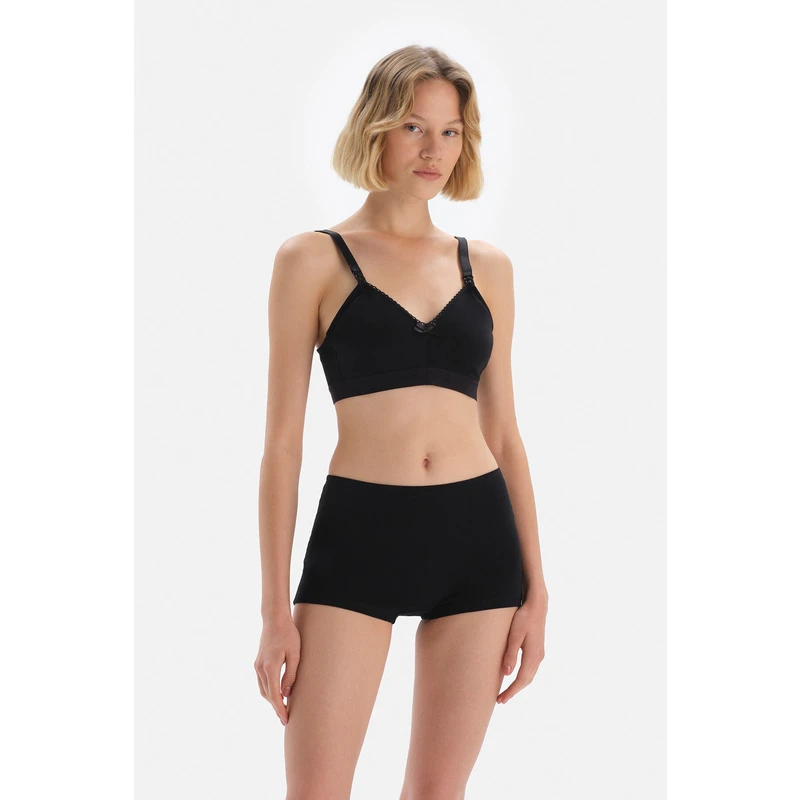 Dagi Black Combed Cotton Women's Boxer