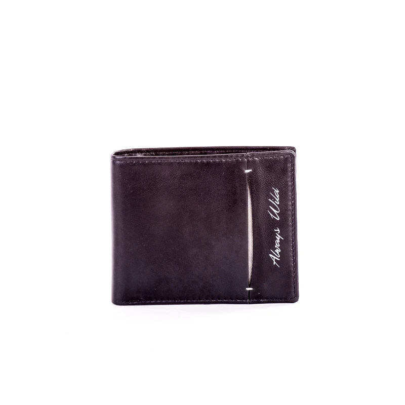 Men´s black leather wallet with a slit