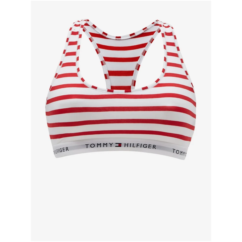 Bílo-červená dámská pruhovaná podprsenka Tommy Hilfiger Underwear - Dámské