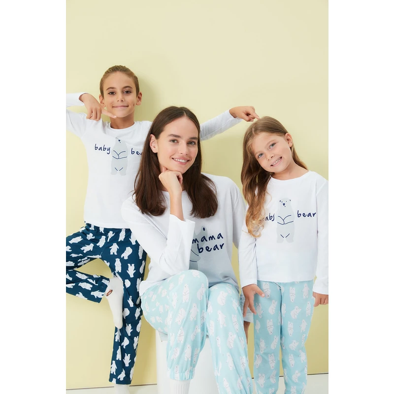 Trendyol Multicolored Women's Patterned Family Combination Knitted Pajamas Set